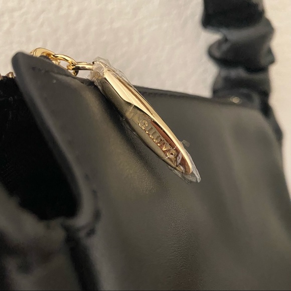 Black Gathered Scrunchie Drawstring Shoulder Bag Purse | B6 - Picture 8 of 10